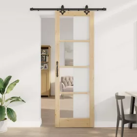 Csúszóajtó Egyéb Barna 78 x 232 cm Fa és fém