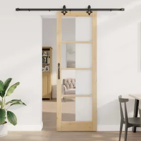 Csúszóajtó Egyéb Barna 78 x 232 cm Fa és fém