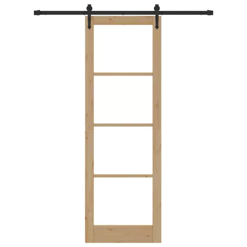 Egyszerű Csúszó Ajtó Barna 78 x 232 cm Fa és fém