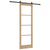 Egyszerű Csúszó Ajtó Barna 78 x 232 cm Fa és fém