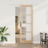 Egyszerű Csúszó Ajtó Barna 78 x 232 cm Fa és fém
