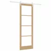 Egyszerű Csúszó Ajtó Barna 78 x 232 cm Fa és fém