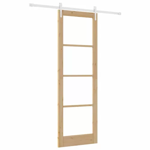 Egyszerű Csúszó Ajtó Barna 78 x 232 cm Fa és fém