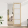 Egyszerű Csúszó Ajtó Barna 78 x 232 cm Fa és fém