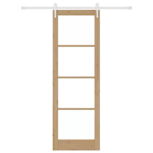 Egyszerű Csúszó Ajtó Barna 78 x 232 cm Fa és fém