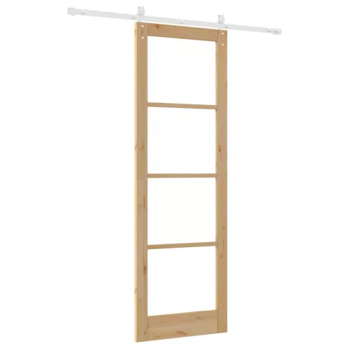 Egyszerű Csúszó Ajtó Barna 78 x 232 cm Fa és fém