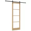 Egyszerű Csúszó Ajtó Barna 78 x 232 cm Fa és fém