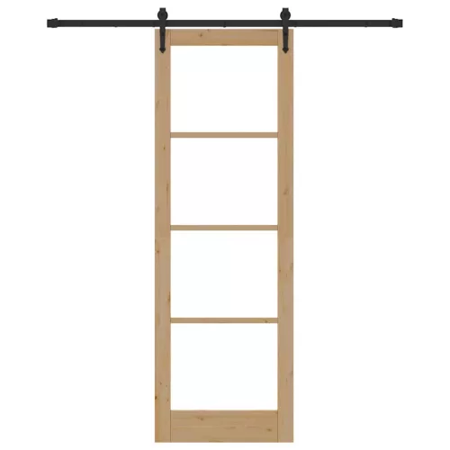 Egyszerű Csúszó Ajtó Barna 78 x 232 cm Fa és fém