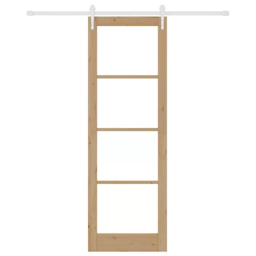 Egyszerű Csúszó Ajtó Barna 78 x 232 cm Fa és fém