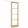 Egyszerű Csúszó Ajtó Barna 78 x 232 cm Fa és fém