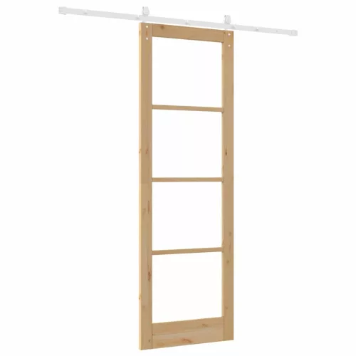 Egyszerű Csúszó Ajtó Barna 78 x 232 cm Fa és fém