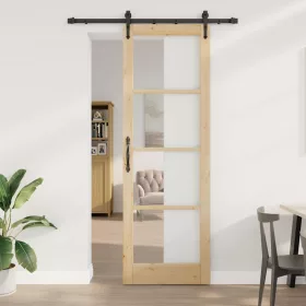 Csúszóajtó ORKDAL Barna 78 x 232 cm Fa és fém