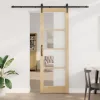 Csúszóajtó ORKDAL Barna 78 x 232 cm Fa és fém