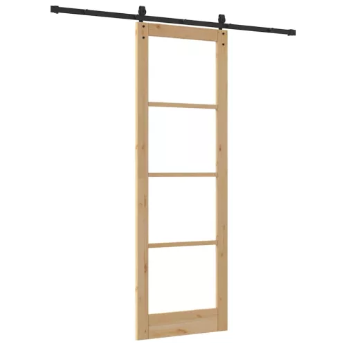 Csúszóajtó ORKDAL Barna 78 x 232 cm Fa és fém