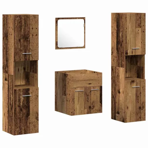 Fürdőszobabútor Szett 4 pcs Öreg fa 41 x 38.5 x 46 cm Faanyag