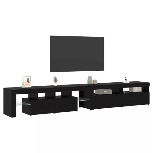 TV szekrények 3 pcs Musta tammi 260 x 36.5 x 40 cm Faanyag