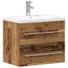 Mosdókagylós szekrény fiókkal 2 pcs Régi fa 60 x 38.5 x 48 cm