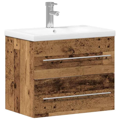 Mosdókagylós szekrény fiókkal 2 pcs Régi fa 60 x 38.5 x 48 cm