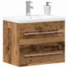 Mosdókagylós szekrény fiókkal 2 pcs Régi fa 60 x 38.5 x 48 cm