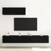 TV Szekrény Szett 3 pcs Musta tammi 200 x 30 x 30 cm Faanyag