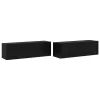 TV Szekrény Szett 3 pcs Musta tammi 200 x 30 x 30 cm Faanyag