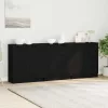 Oldalasztal fiókkal Fekete tölgy 180 x 30 x 70 cm Faanyag