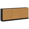 Széf fiókkal 3 pcs Musta tammi 60 x 30 x 70 cm Faanyag