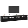 TV szekrény 3 pcs Musta tammi 240 x 35 x 40 cm Faanyag