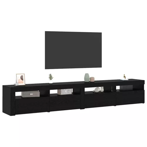 TV szekrény 3 pcs Musta tammi 240 x 35 x 40 cm Faanyag