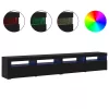 TV szekrény 3 pcs Musta tammi 240 x 35 x 40 cm Faanyag