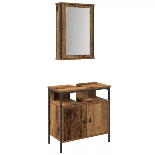 Fürdőszoba bútor szett 2 pcs Barna 60 x 30 x 60 cm Faanyag
