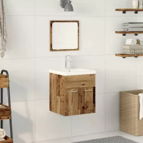   Fürdőszobai Bútor Szett 3 pcs Öreg fa 41 x 38.5 x 46 cm Faanyag