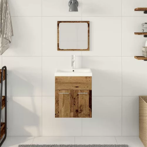 Fürdőszobai Bútor Szett 3 pcs Öreg fa 41 x 38.5 x 46 cm Faanyag