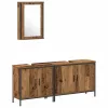 Fürdőszoba bútor szett 3 pcs Barna 80 x 30 x 60 cm Faanyag