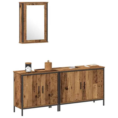 Fürdőszoba bútor szett 3 pcs Barna 80 x 30 x 60 cm Faanyag