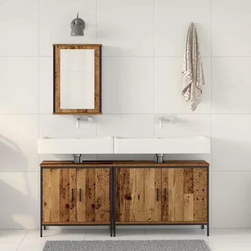 Fürdőszoba bútor szett 3 pcs Barna 80 x 30 x 60 cm Faanyag