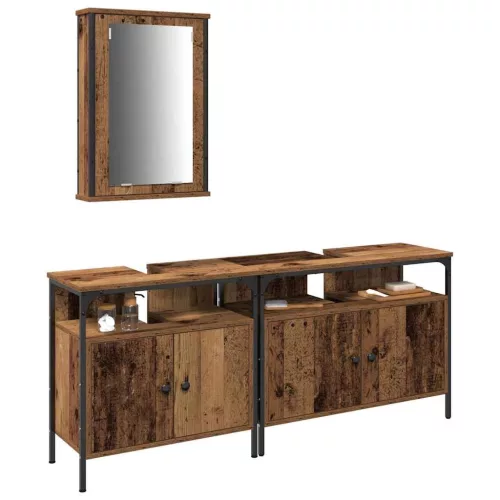 Fürdőszobai Mosdószekrények 3 pcs Barna 80 x 30 x 60 cm Faanyag