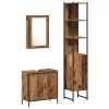 Fürdőszoba bútor szett 3 pcs Barna 33 x 33 x 185.5 cm Faanyag