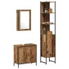 Fürdőszoba bútor szett 3 pcs Barna 33 x 33 x 185.5 cm Faanyag