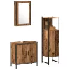 Fürdőszoba bútor szett 3 pcs Barna 33 x 33 x 120.5 cm Faanyag