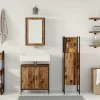 Fürdőszoba bútor szett 3 pcs Barna 33 x 33 x 120.5 cm Faanyag