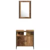 Fürdőszoba bútor szett 3 pcs Barna 33 x 33 x 120.5 cm Faanyag