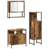 Fürdőszoba bútor szett 3 pcs Barna 33 x 33 x 120.5 cm Faanyag