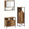 Fürdőszoba bútor szett 3 pcs Barna 33 x 33 x 120.5 cm Faanyag
