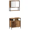 Fürdőszoba bútor szett 3 pcs Barna 33 x 33 x 120.5 cm Faanyag