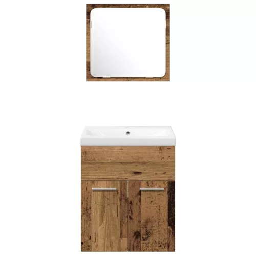 Fürdőszobai bútorkészlet 4 pcs Öreg fa 41 x 38.5 x 46 cm