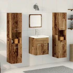   Fürdőszoba bútor szett 4 pcs Öreg fa 41 x 38.5 x 46 cm Faanyag
