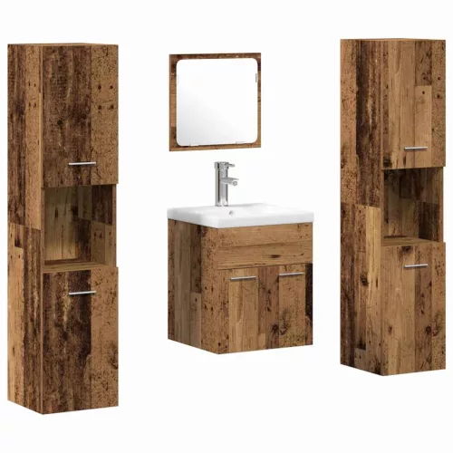 Fürdőszoba bútor szett 4 pcs Öreg fa 41 x 38.5 x 46 cm Faanyag