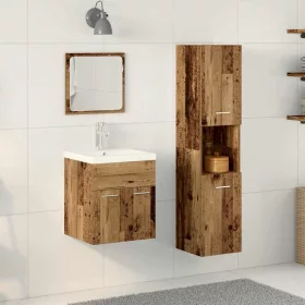   Fürdőszoba bútor szett 4 pcs Öreg fa 41 x 38.5 x 46 cm Faanyag