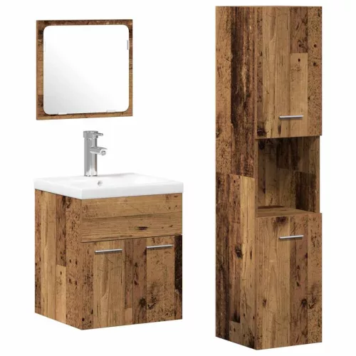 Fürdőszoba bútor szett 4 pcs Öreg fa 41 x 38.5 x 46 cm Faanyag